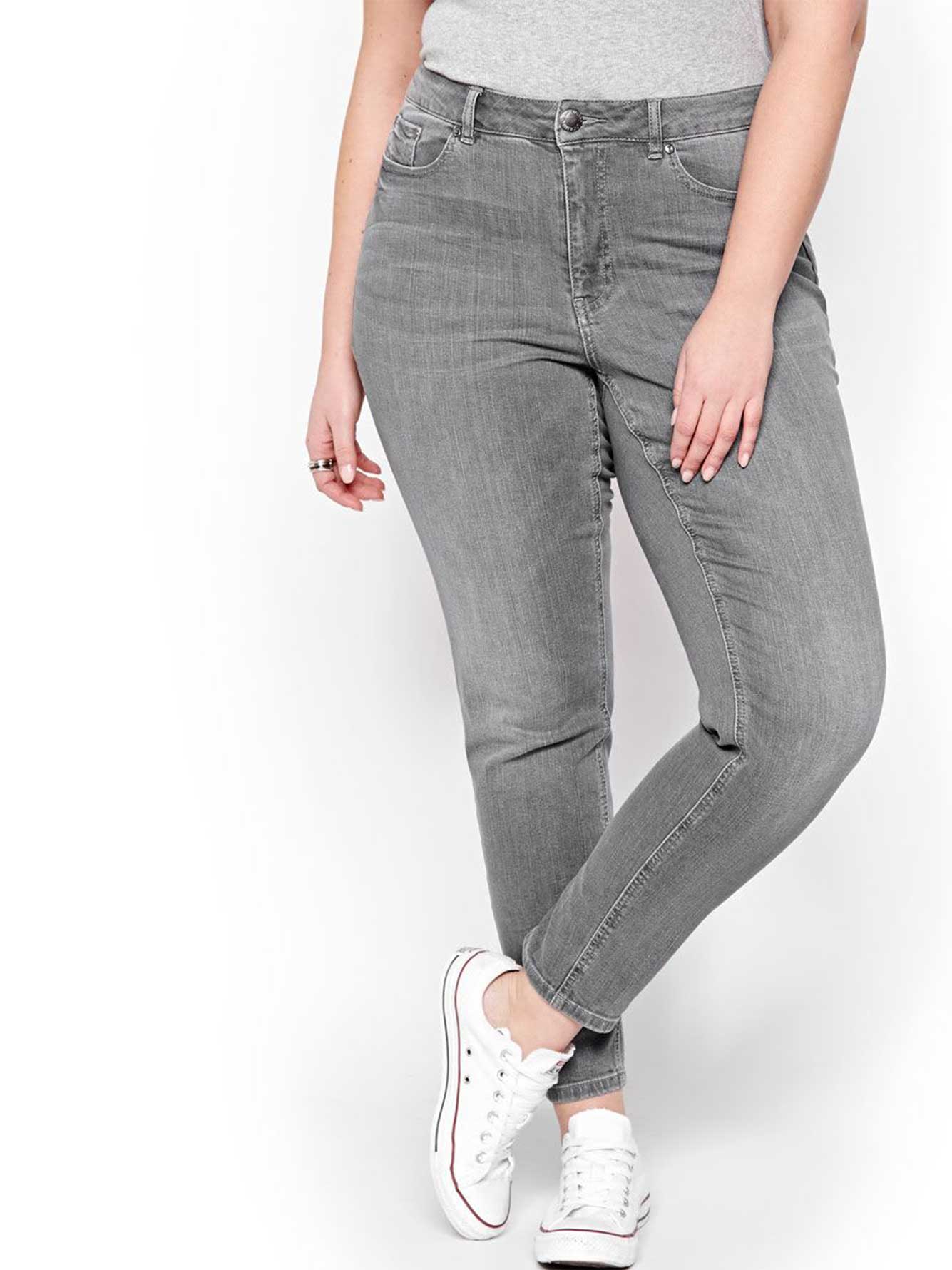 L&L Authentic Gray Regular Rise Skinny Jeans | Addition Elle