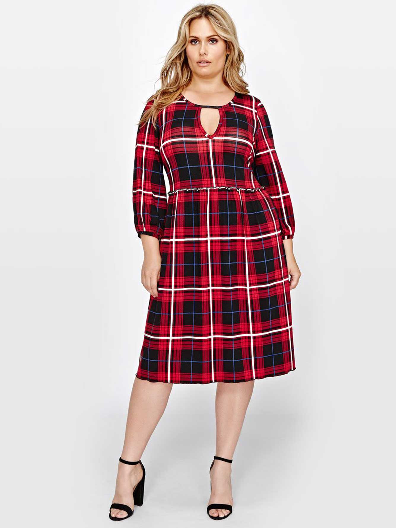 L&L Plaid dress with long sleeves | Addition Elle