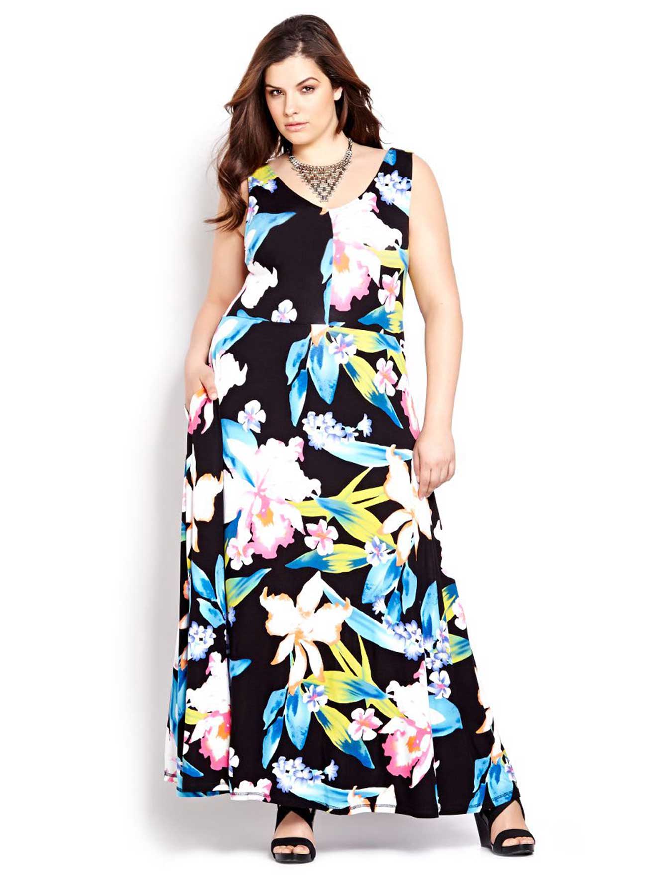 Reversible Sleeveless Printed Maxi Dress | Addition Elle