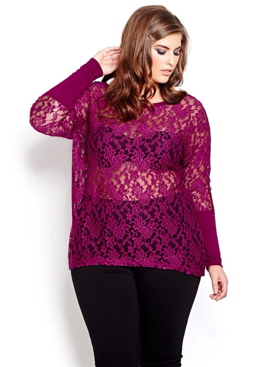 Long Sleeve Lace Top | Addition Elle