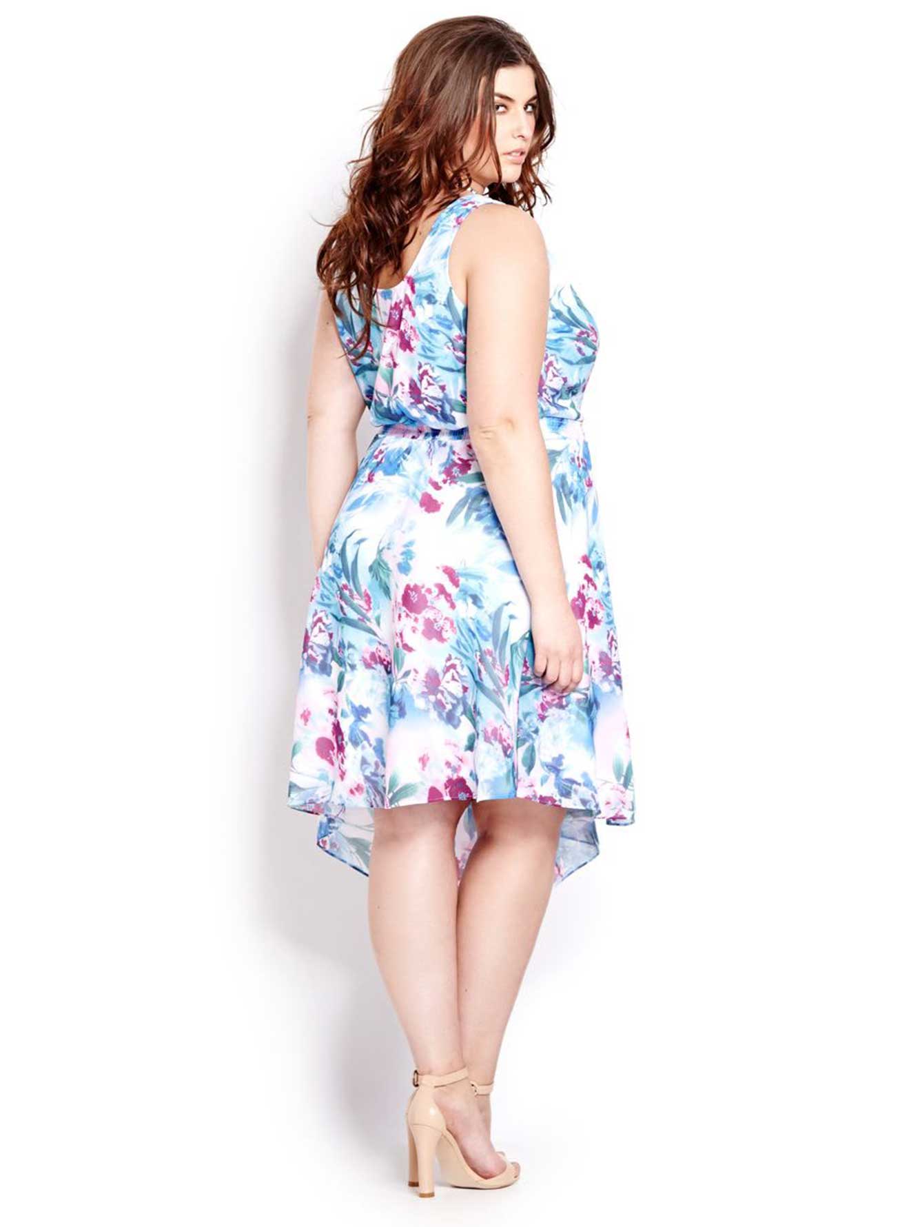 Sleeveless Chiffon Print Dress | Addition Elle