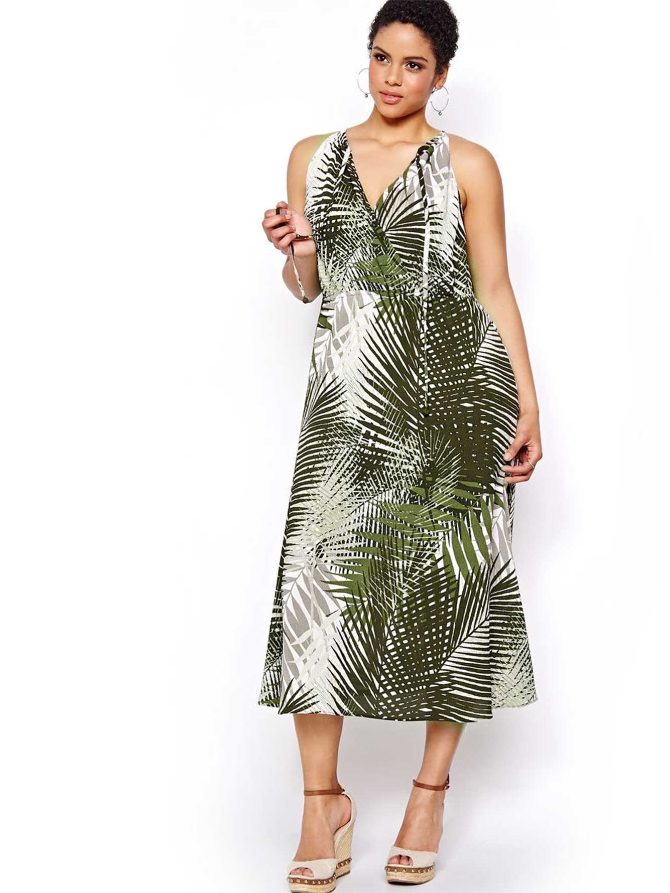 Michel Studio Palm Tree Print Maxi Dress | Addition Elle