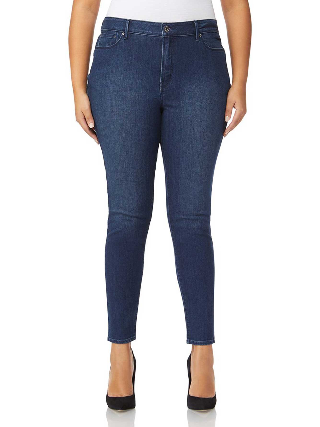 Rebel Wilson Pin-Up Crop Mid-Rise Super Skinny Dixon Jeans | Addition Elle
