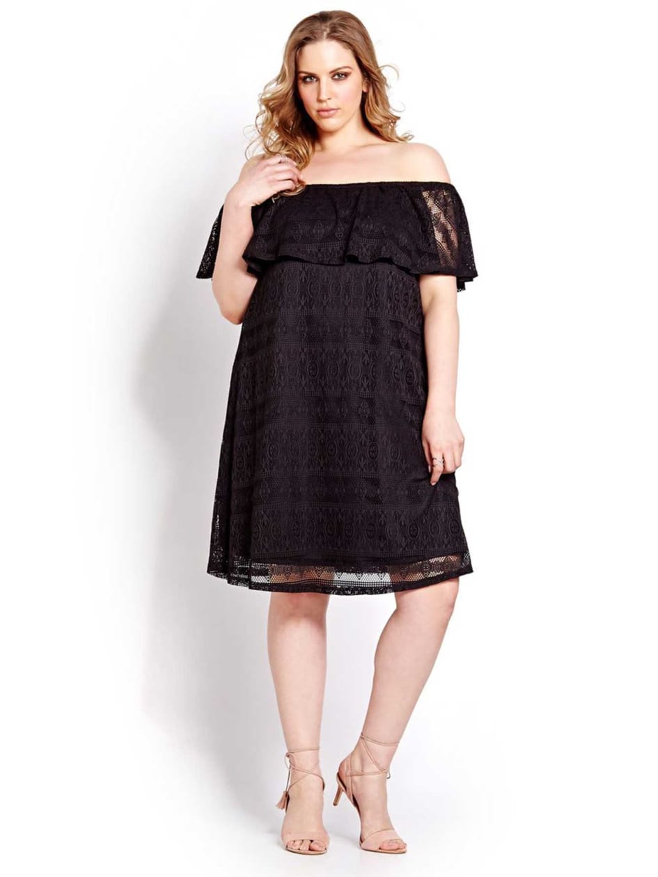 Sleeveless Bandeau Lace Dress | Addition Elle