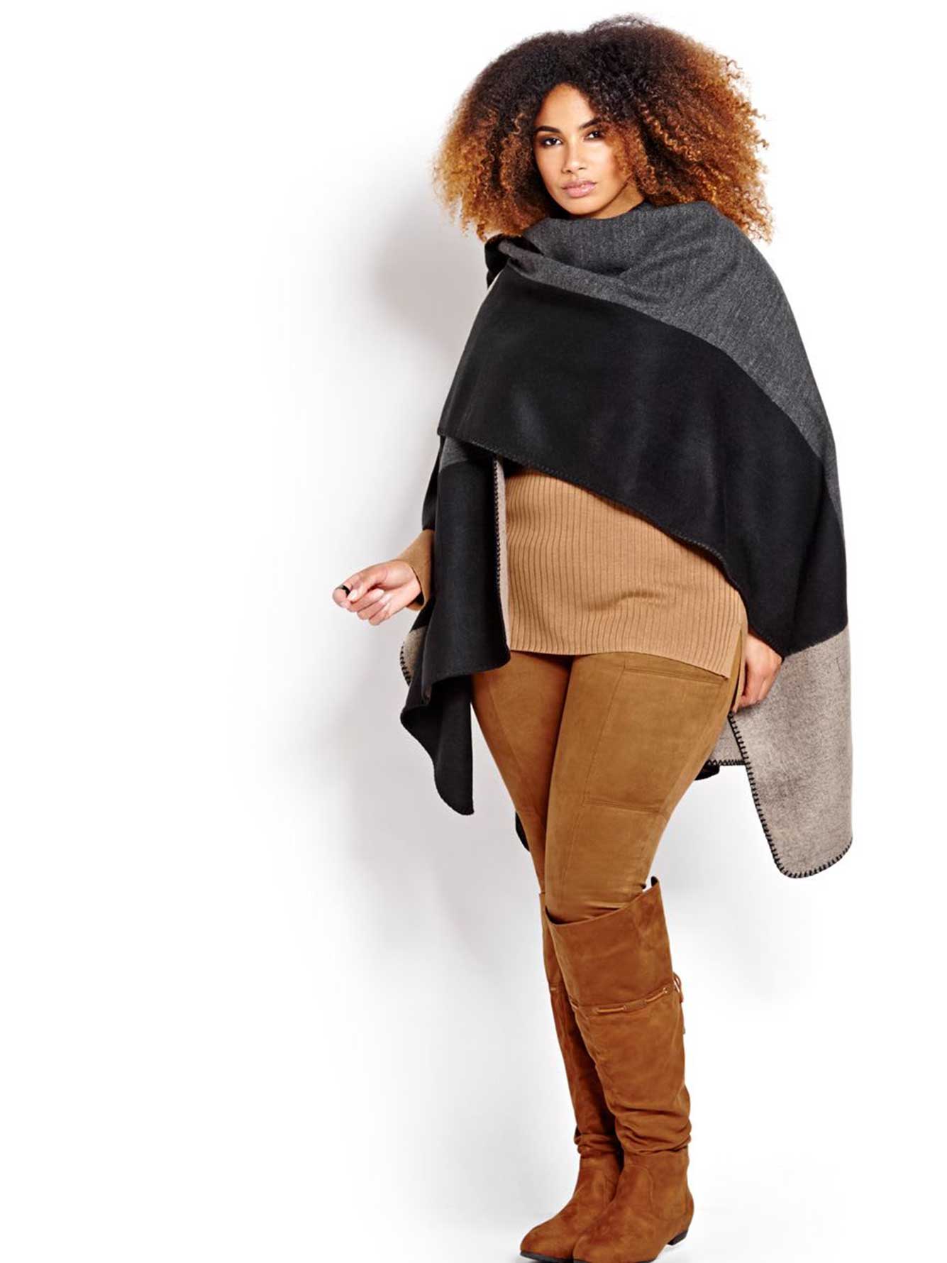 Color Block Cape with Pockets | Addition Elle