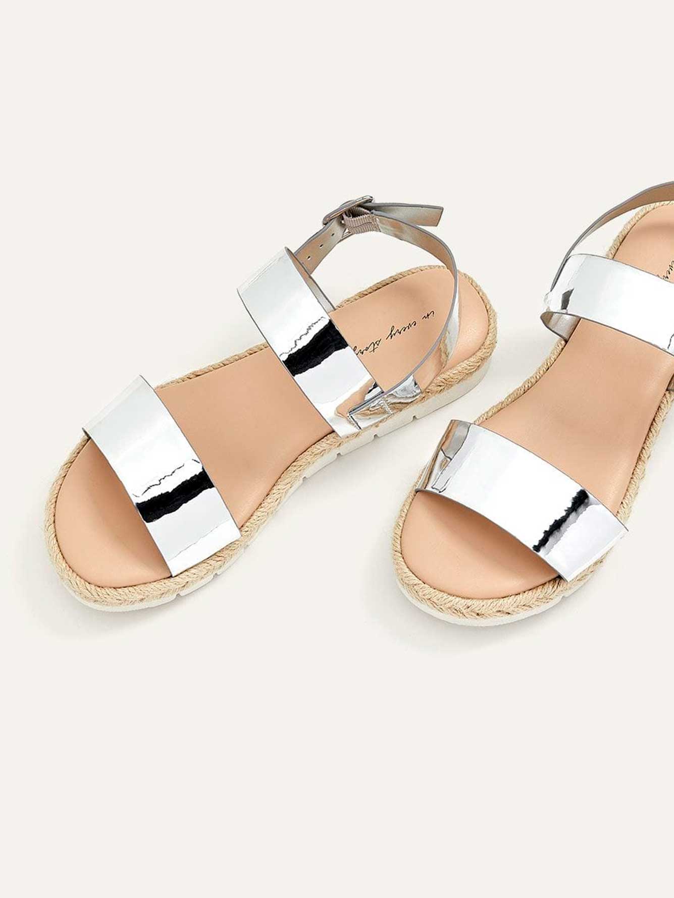 Wide Flat Metallic Sandals | Penningtons