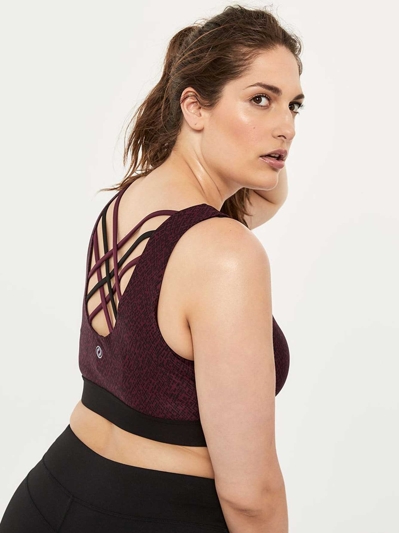 Download Printed Plus-Size Sports Bra with Back Straps - ActiveZone ...