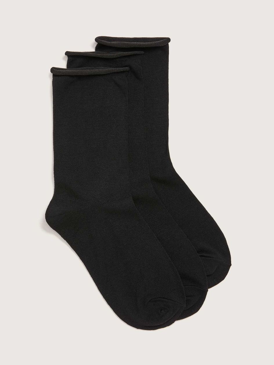 Rolled Edge Socks, Pack of 3 - Addition Elle