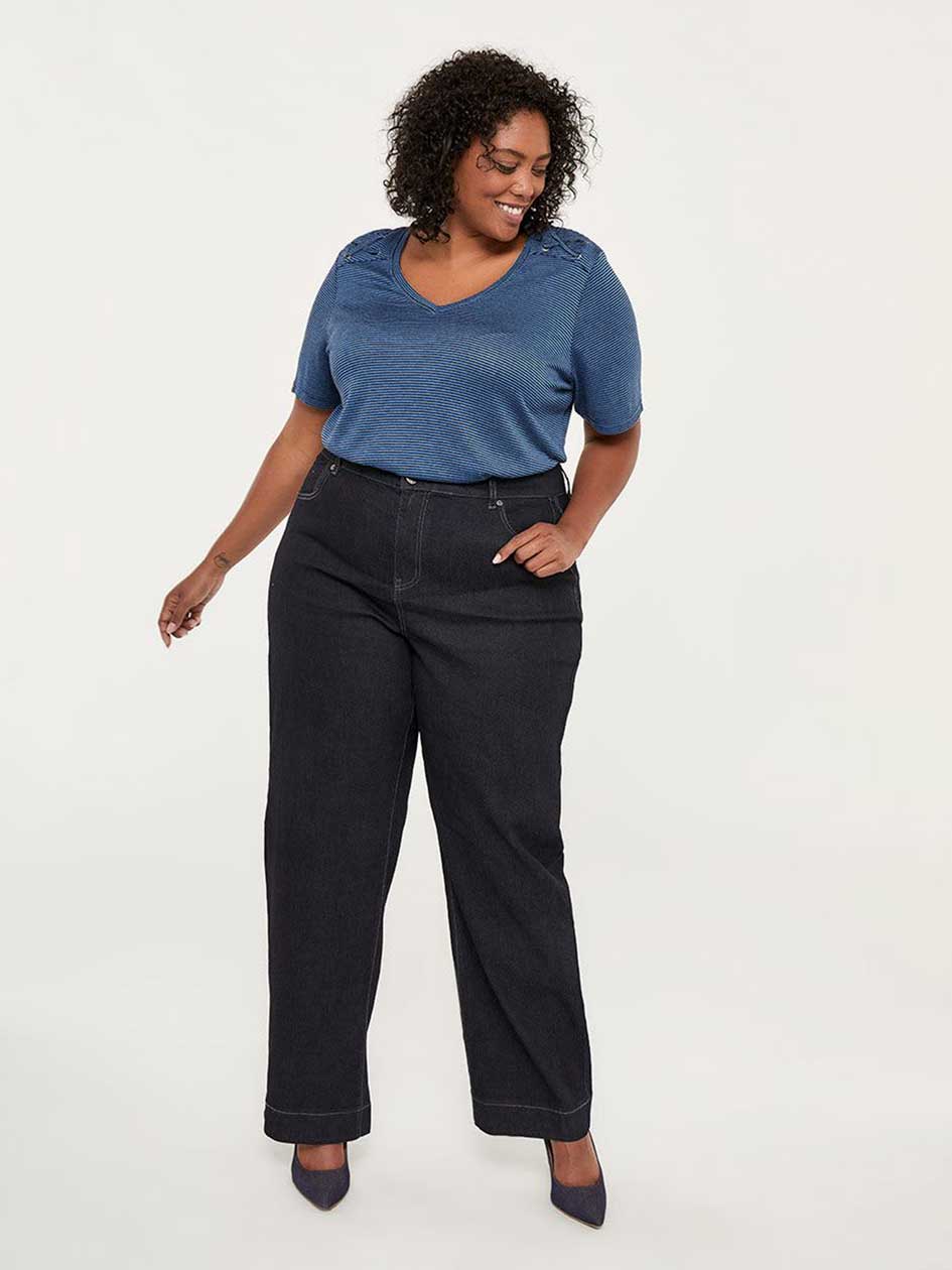 ONLINE ONLY - Tall Curvy Fit Wide Leg Jean - d/C JEANS