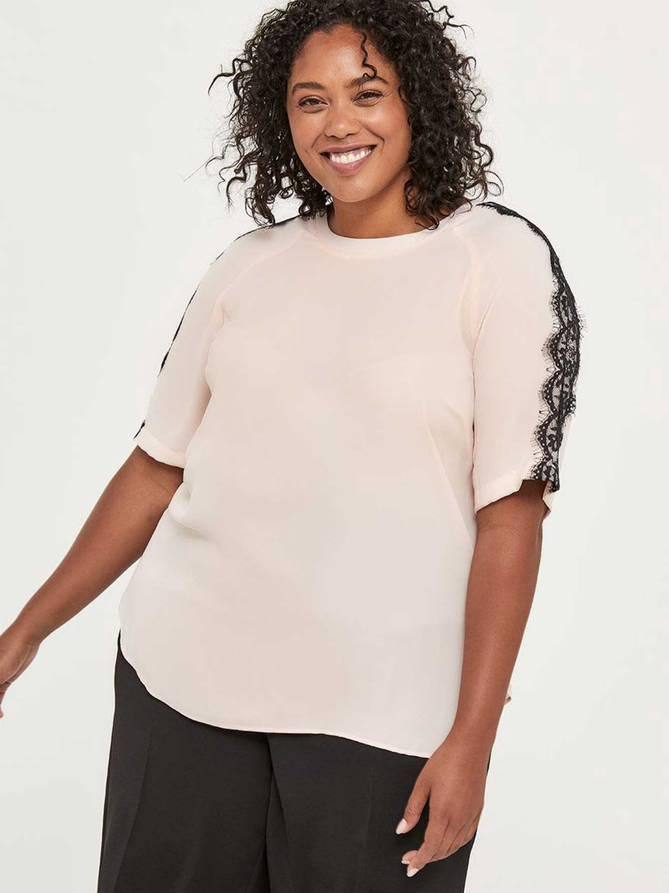 cream crepe blouse